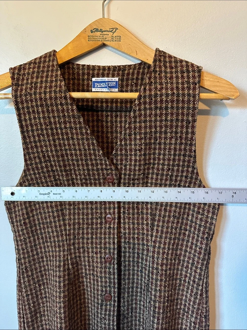 Pendleton Vintage Houndstooth Wool Midi Dress Size 8 Autumn Wedding Office Wear - Picture 12 of 15